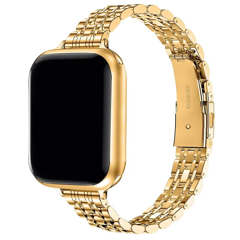 Stainless Steel Smart Watch Band Compatible with Apple Watch (Band Only), Business Smart Watches Band for Women, Fashion Wearable Smartwatch Accessories Compatible with iWatch Series, Valentine's Day Gift 2