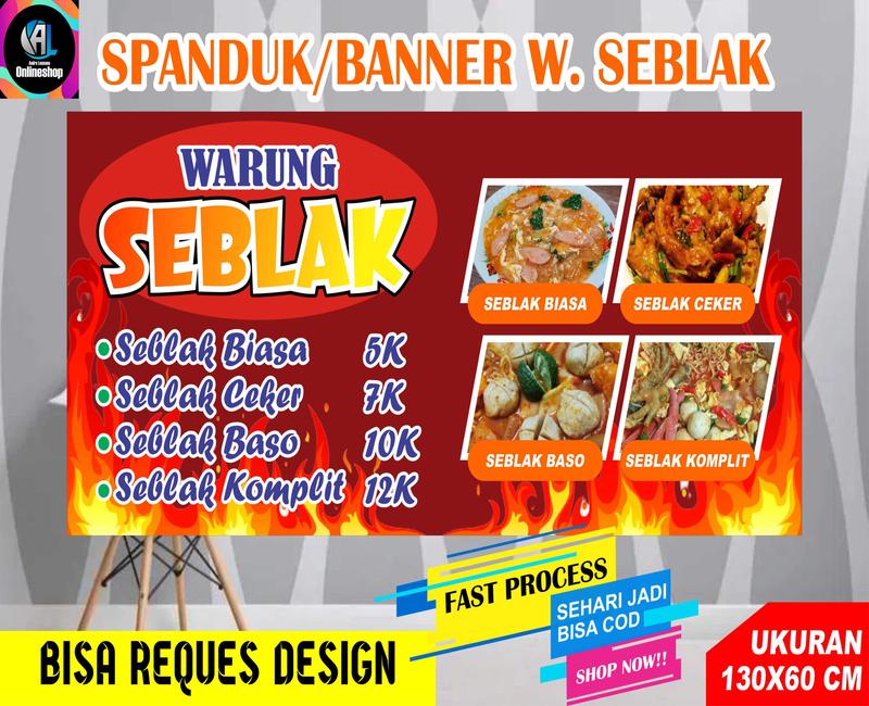 Spanduk, Banner Warung Seblak 0
