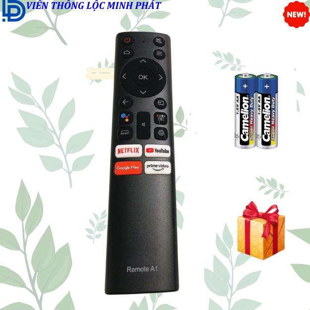  Remote điều khiển tivi Casper A1 Điều Khiển TV Casper Internet Có Giọng Nói - Tặng kèm pin 