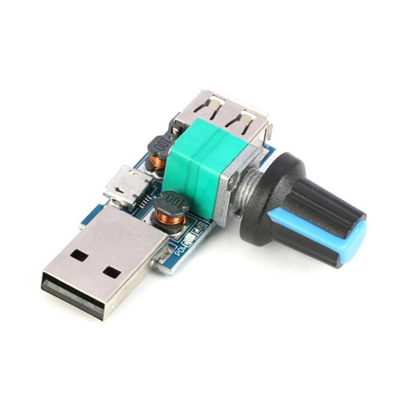 5W 4-12V Fan Speed Controller Stepless Adjustment Adjustable USB Fan Controller Stepless Governor Module 2