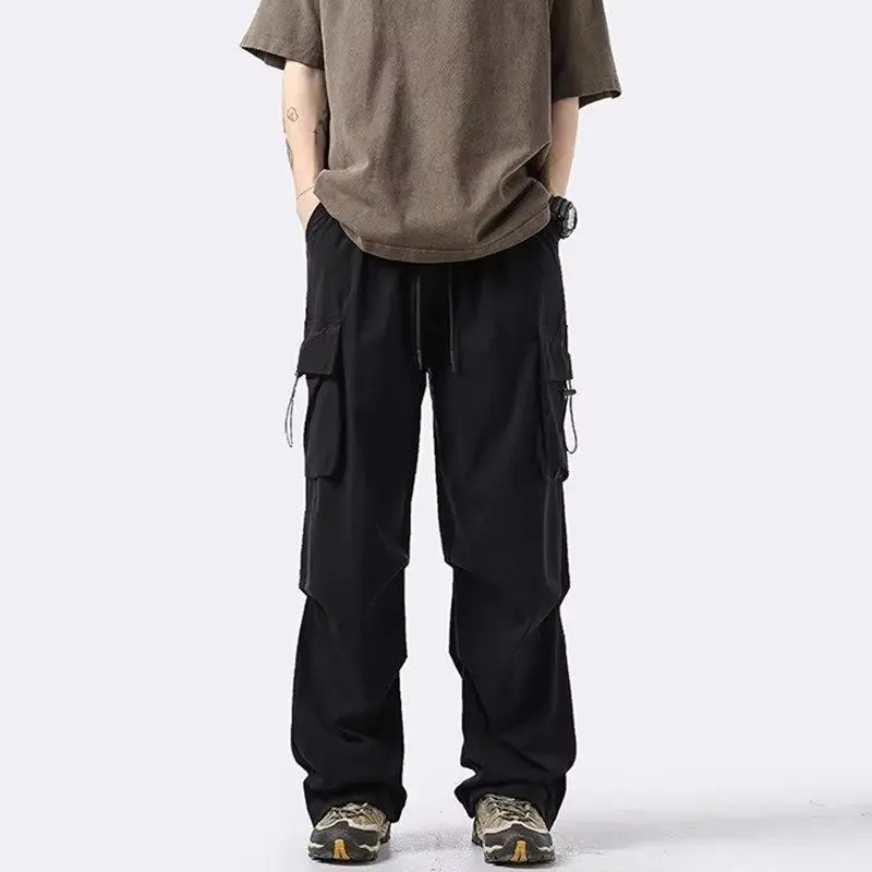 American-Style Functional Parachute Soldier Overalls Men's Summer Thin Loose Niche Quick-Drying Straight Casual Trousers