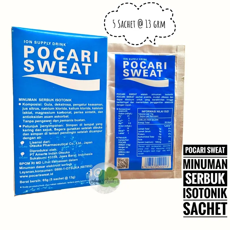 Pocari Sweat Sachet 13 grm 1 BOX isi ( 5 Sachet ) Minuman Serbuk isotonik 0