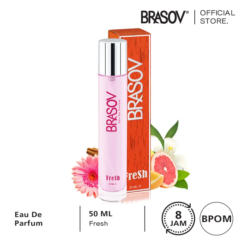 BRASOV Parfum Wanita 50 ML Eau De Parfum HALAL Perfume Spray Cologne Tabung Besar Perempuan EDP Fresh / Lovely / Energy Ori 0