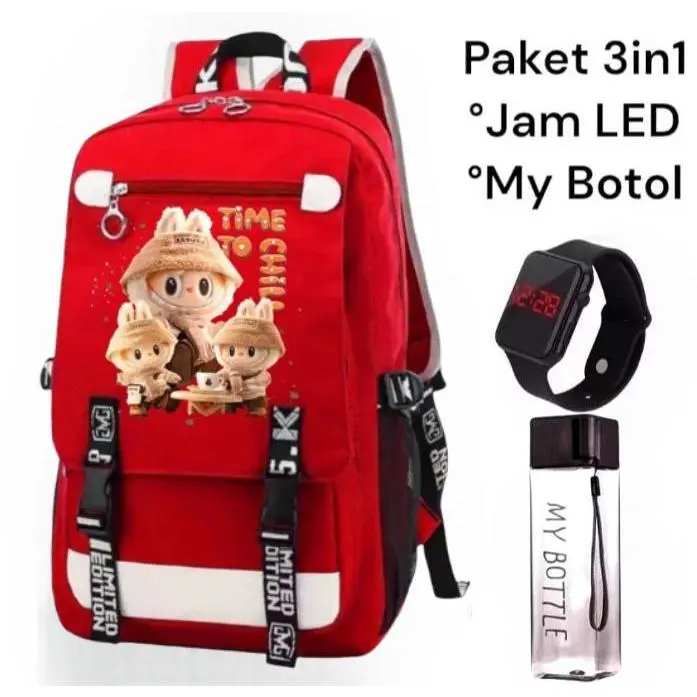 ADN STORE COLLECTION - TAS SEKOLAH ANAK SD TK PAUD PEREMPUAN KARAKTER LABUBU TAS SEKOLAH ANAK LAKI LAKI KOREAN STYLE TAS RANSEL SEKOLAH LABUBU BAG FASHION BANYAK BONUSNYA