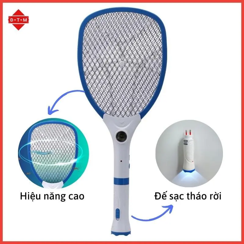 Vợt Muỗi VBM RD.02 - Đèn Pin Tháo Rời Dễ Cắm Sạc - Bảo Hành 1 Năm