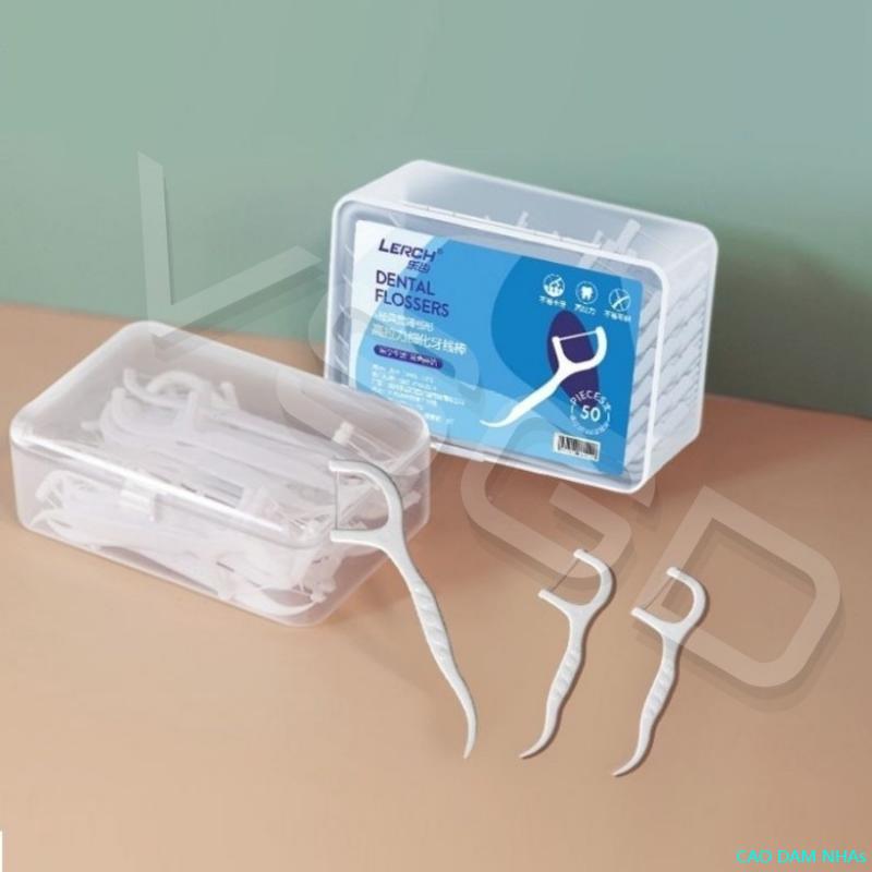 Product Introduction of CAO DAM NHAs Tăm chỉ nha khoa, Hộp 50 chiếc loại an toàn cho sức khỏe giúp ngăn ngừa mảng bám, hôi miệng và sâu răng - Shop Mẹ Bún 0