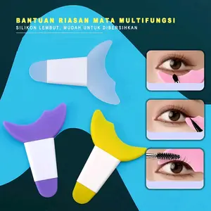 【GIFFY】Alat Bantu Cetakan Maskara / Eyeliner / Eyeshadow 3 in 1 Bahan Silikon Reusable/Alat Bantu Makeup