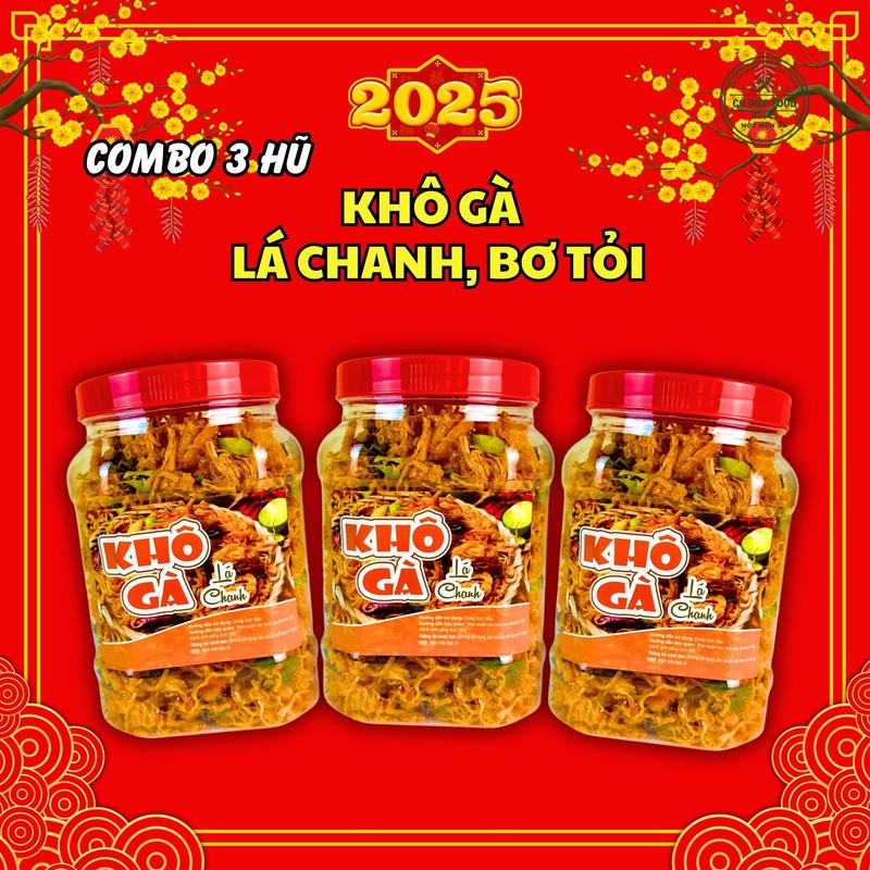 [COMBO 3 HỦ KHÔ GÀ = 1.5KG] KHÔ GÀ LÁ CHANH / BƠ TỎI