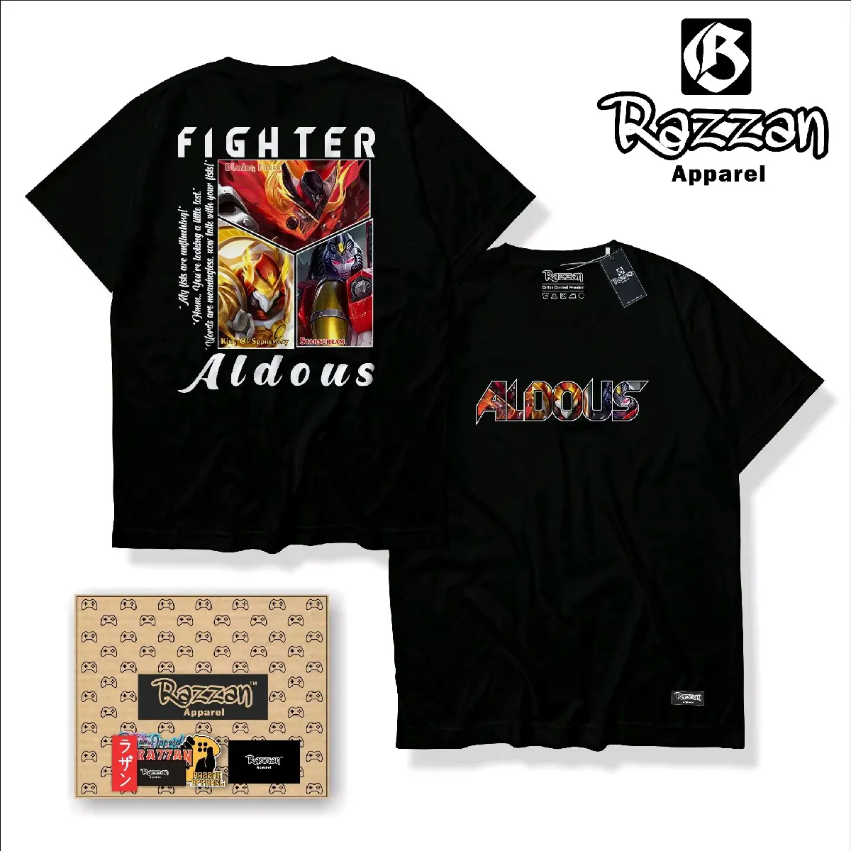 KAOS DISTRO HERO MLBB ALDOUS FIGHTER PREMIUM QUALITY BAJU GAMING MOBILE LEGENDS