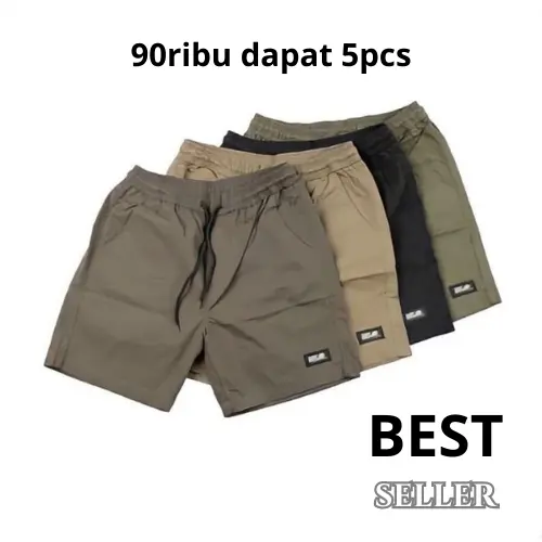 100RIBU DAPAT 5PCS BOARDHORT PANTS / CELANA BOARDHORT Santai Katun Karet Melar Pendek Pria Casual Shorts