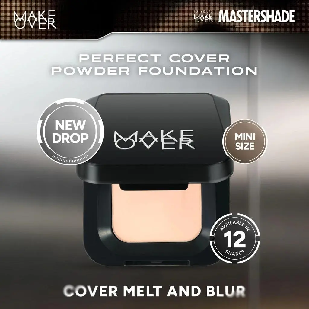 MAKE OVER Perfect Cover Powder Foundation Mini 4gr - TWC Two Way Cake Ukuran Mini Cover Melt and Blur Powder BY MAKEOVERINDONESIA