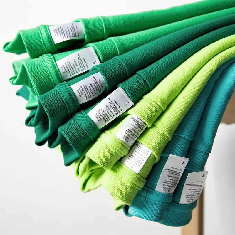 Green 250g men's and women's pure cotton round neck short-sleeved t-shirt loose in summer