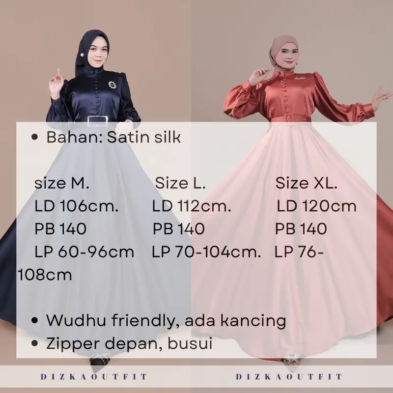RINKA dress panjang gamis satin Silk muslim Wanita MissKami 2