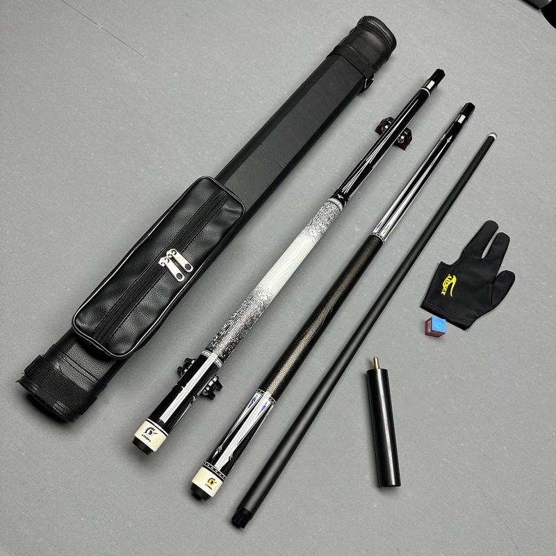 Cơ bida phủ carbon cao cấp Athena tặng kèm bao da găng lơ và nối chuôi gậy bi-a lỗ cao cấp Athena