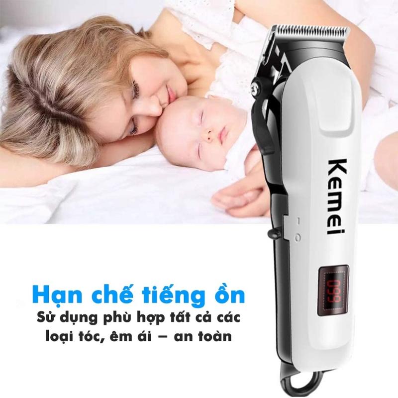 Kemei KM-809A Tông đơ cắt tóc siêu mạnh và sắc,Tông Đơ Cắt Tóc Không Dây Chuyên Nghiệp,Tông Đơ Cắt Tóc Chính Hãng Tạo Kiểu Chuyên Nghiệp Có Màn Hình Led Hiển Thị Pin Cạo Râu 4