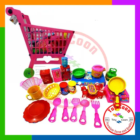 MAINAN ANAK PEREMPUAN TROLI BELANJA MAINAN ANAK TROLLEY STROLLER KERANJANG MASAK MASAKAN BESAR / Mainan troli / Mainan troli anak / troli buah 4