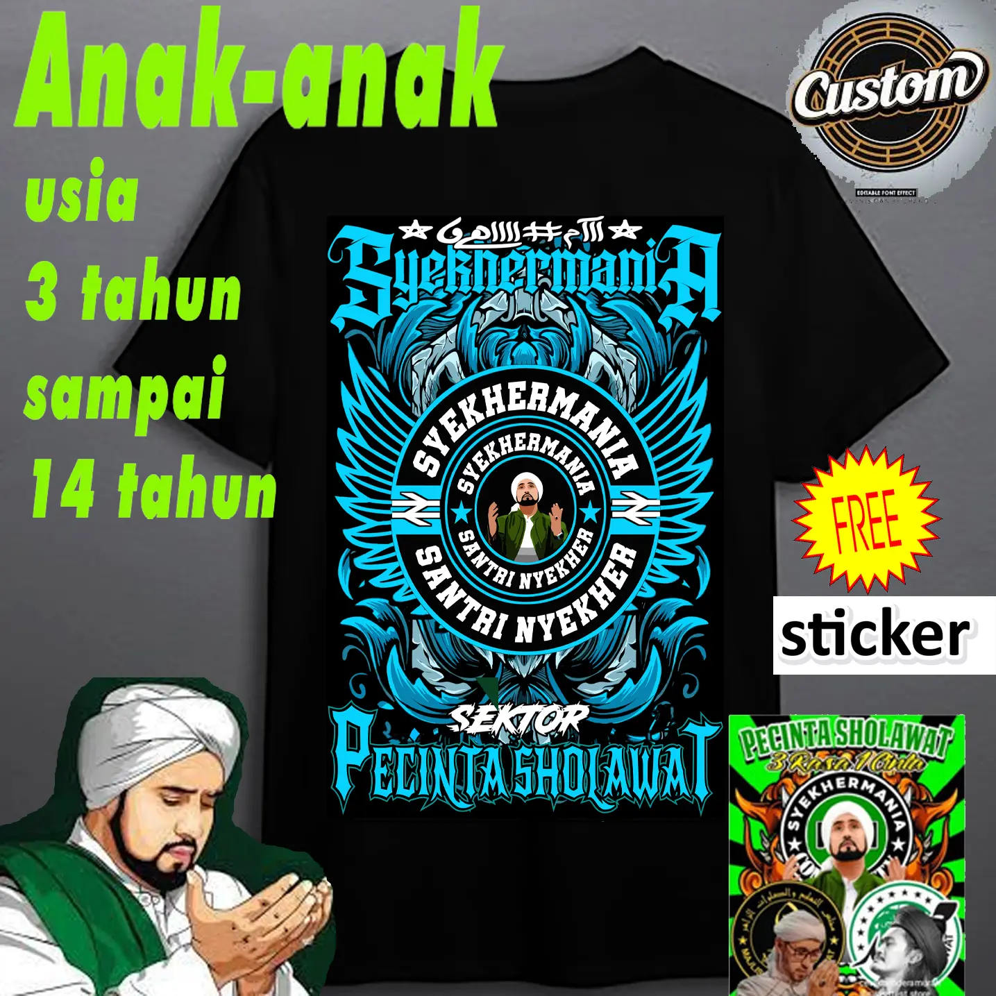 Kaos Syekhermania Anak Cinta Sholawat Habib Syaikh Baju