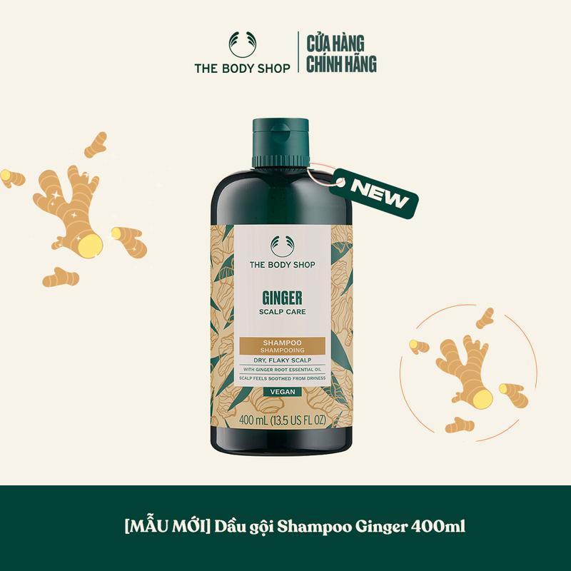 [MẪU MỚI] The Body Shop Dầu Gội Đầu Gừng Ginger Scalp Care Shampoo 400ml | Chăm Sóc Tóc, dành cho da đầu và tóc khô, gàu