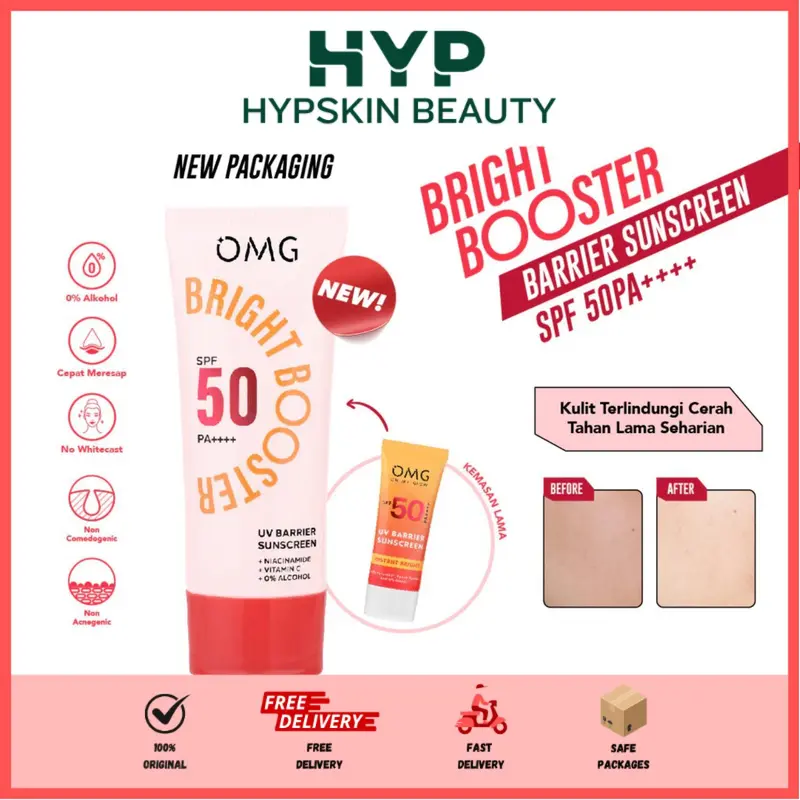 OMG Oh My Glow Bright Booster UV Barrier Sunscreen SPF 50 PA++++ - Untuk Semua Jenis Kulit - 25ml | 60ml 0