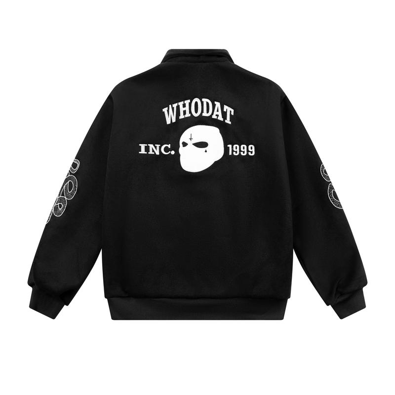 Áo Khoác Bomber Varsity Nỉ Dạ WHODAT Unisex Chất Dày Dặn