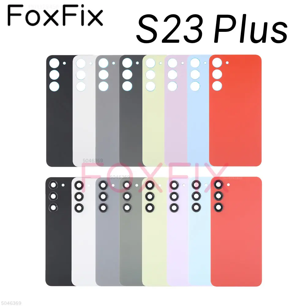 Glass Back Cover For Samsung Galaxy S23+ Plus Battery Cover Rear Housing Door Case With Camera Lens Replacement+Adhesive Sticker