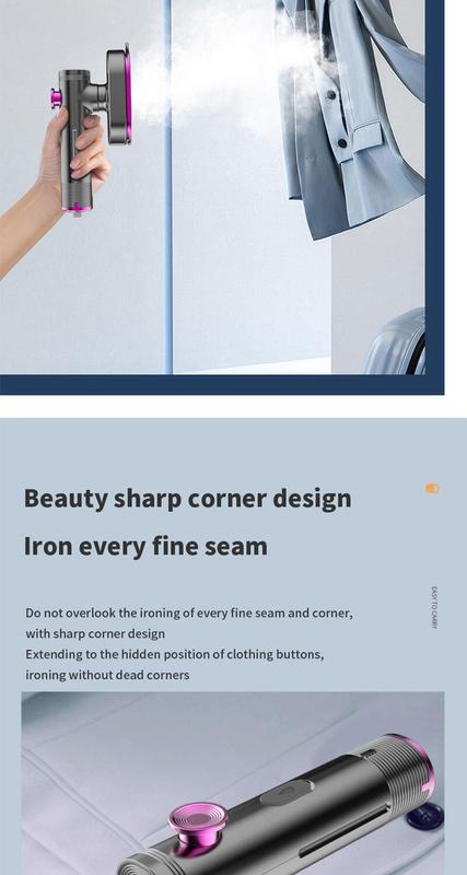 Product Introduction of Portable Mini Steam Iron For Clothes Foldable Handheld Electric Ironer Wet Dry Garment Steamer Ironing Machine Travel Home Appli 22
