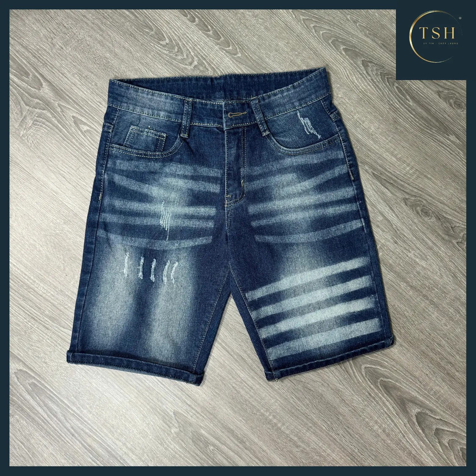 [ TSH ] - Mã Số 184 Quần short jean nam cao cấp mẫu xanh đơn giản, mẫu mới chất liệu jean bò co giãn nhẹ chi tiết hình thêu ( HÌNH THẬT TỰ CHỤP) Menswear Pants Có Túi
