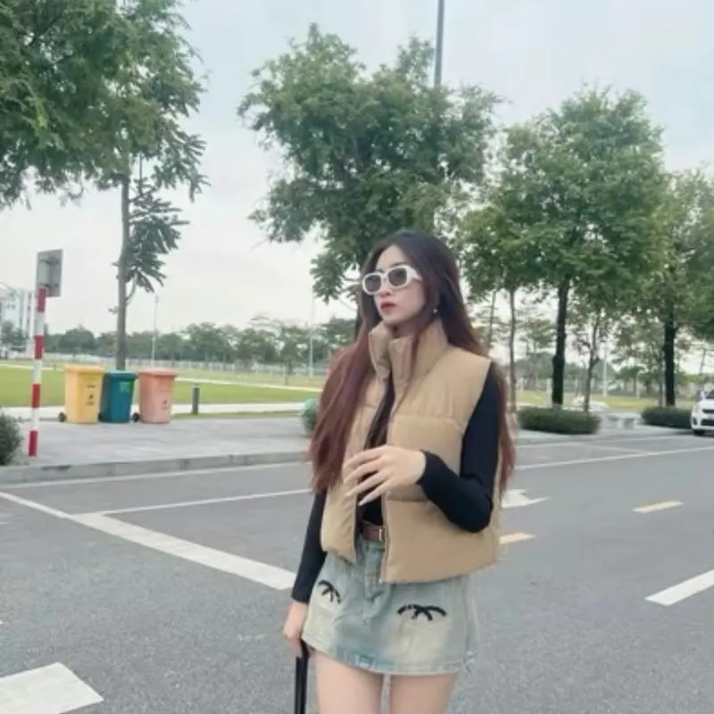Áo phao gile (không mũ) nhung lì - siêu hot Nữ 1