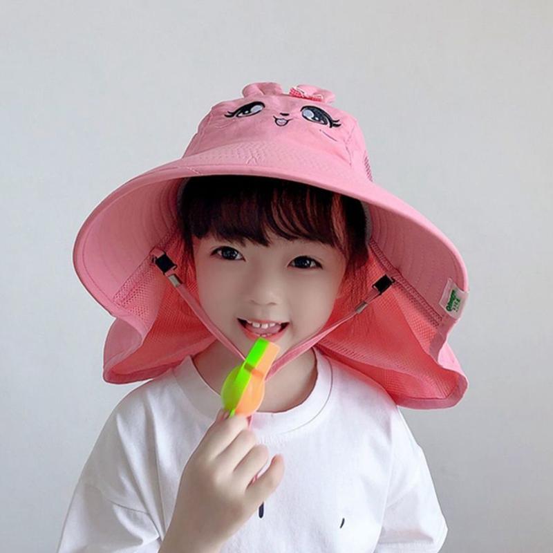 Mũ Bucket Cho Em Bé Mùa Hè, Mũ Chống Nắng Đi Biển, Thoáng Khí, Thiết Kế Hoạt Hình, Mũ Ngư Dân Cho Trẻ Em, Che Tai Cổ Ngoài Trời, Chống Tia UV, Thích Hợp Cho Trẻ Em, Mũ Đi Biển 6