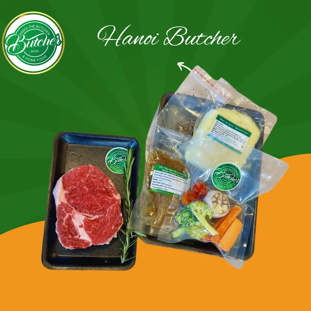 Combo Bít tết Tiện lợi Thăn lưng Ribeye Bò Úc 200gr/ miếng
