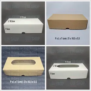 [PER 10 LEMBAR] DUS BROWNIES BOLU SAFIRA KACA & POLOS DUPLEX DAN KRAFT AK