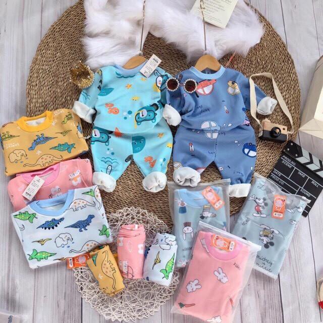 Combo 3 Bộ Nỉ Bông Cho Bé Trai & Bé Gái Sơ Sinh Từ 3kg đến 15kg (Mã Cotton 21 )