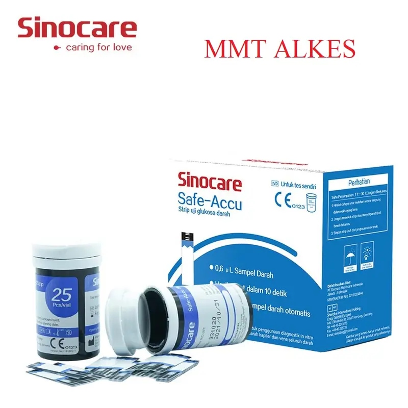Strip Uji Gula Darah Sinocare Safe-Accu, Isi 25 1