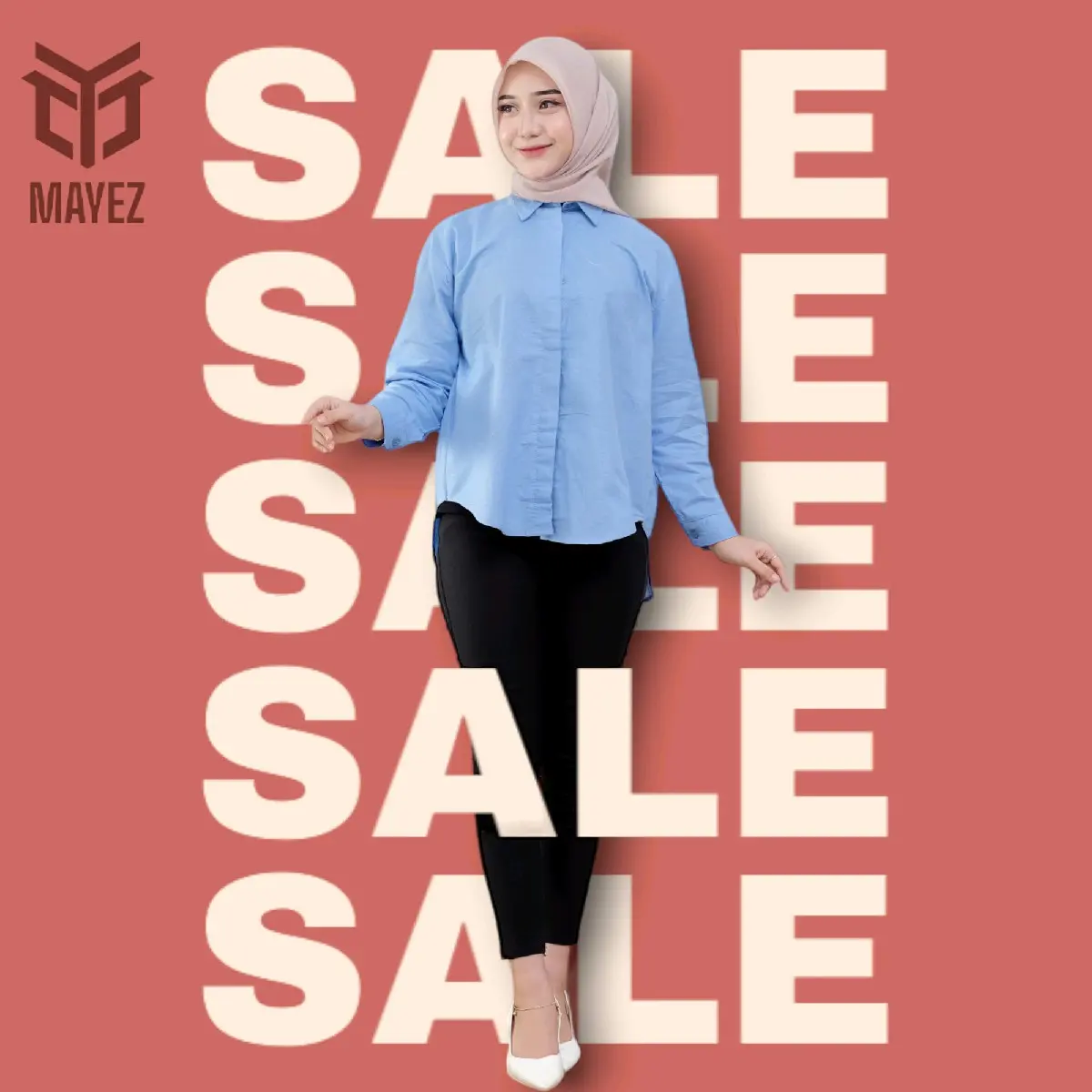 NATASYA BLUS KEMEJA LINEN SUPER IMPORT Katun Polos