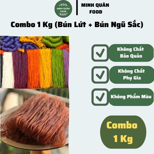  MINH QUAN FOOD Combo 1kg Bún Gạo Lứt & Bún Ngũ Sắc Rau Củ Eat Clean Đặc Sản Cao Bằng Không Chất Bảo Quản Không Phẩm Màu Không Phụ Gia 