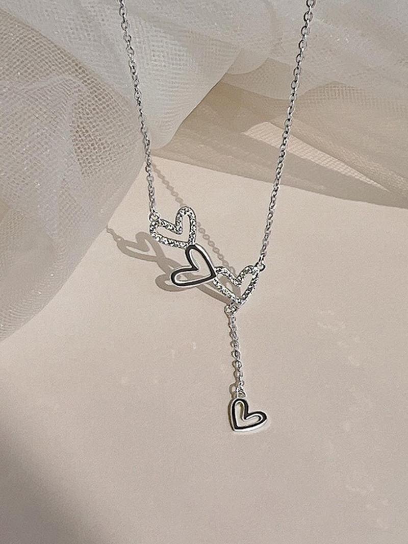 Product Introduction of S925 Sterling Silver Heart Shaped Pendant Necklace for Women, Fashion Jewelry for Party, Daily Clothing Decor, Trendy All-match & Exquisite Jewelry for Birthday Gift 6