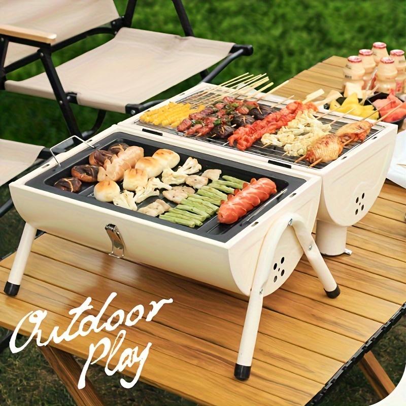 Product Introduction of Outdoor Barbecue Grill Made of Black Wood and Stainless Steel, with Shelves, Suitable for Courtyard, Home and Kitchen, Safe Food Contact, with BBQ Tool Set 0