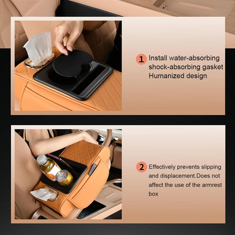Car Armrest Pad Storage Bag Cup Holder Tissue Box Slot Car Mobile Phone Slot Auto Accessories Interior Storage Pieces 1