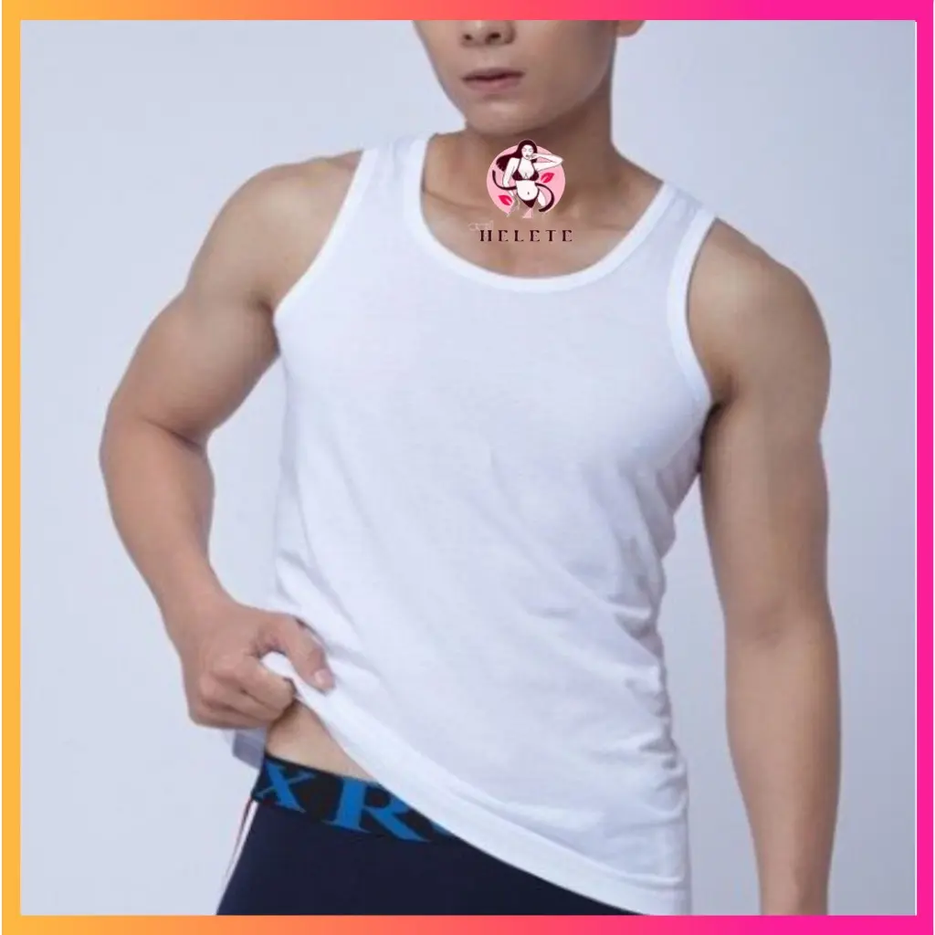 Áo lót nam trắng kiểu bộ đội mặc trong sơ mi, Áo 3 lỗ may ô trung niên dệt kim cao cấp LOTNAM