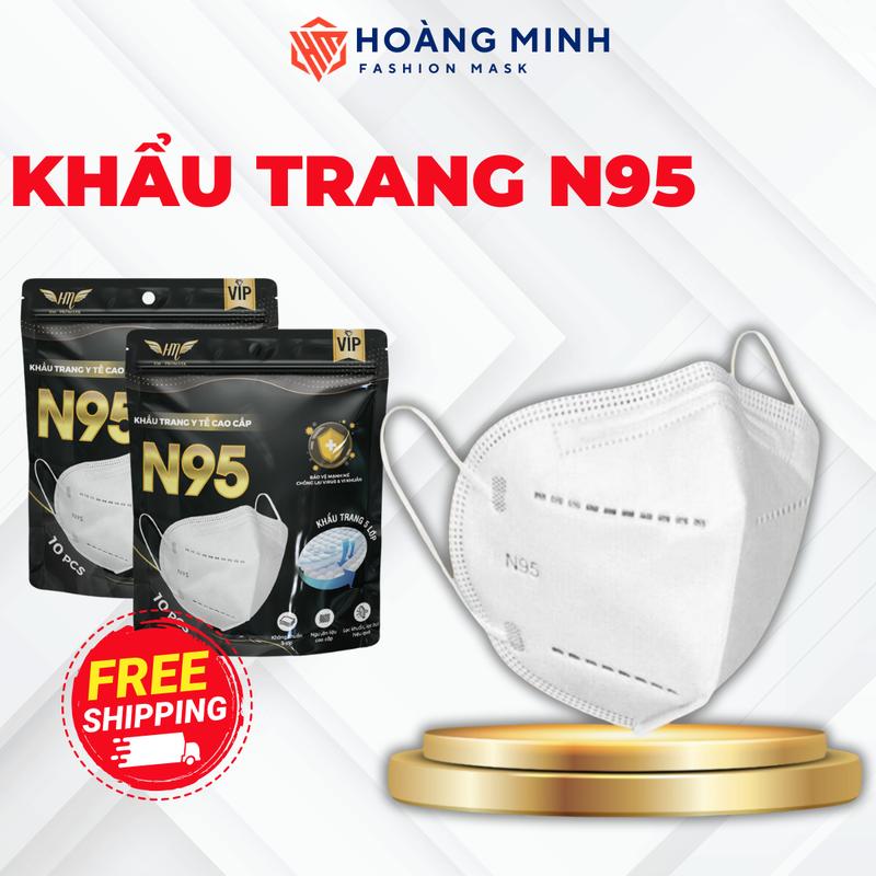 COMBO Khẩu trang N95 HM Pro Mask 5 lớp dày dặn phụ kiện ngăn bụi mịn