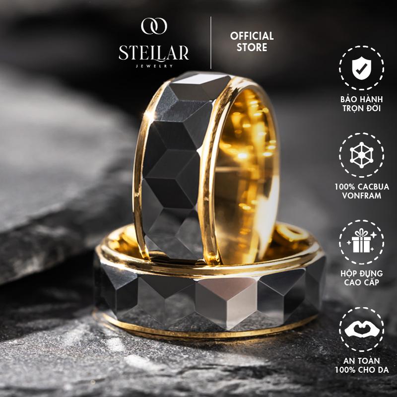  Nhẫn Nam Phong Thuỷ Vonfram Stellar "The Canopus" Vát Khối Hình Thoi 3D - Nhẫn Phong Thuỷ Mệnh Kim - Chất Liệu Vonfram 