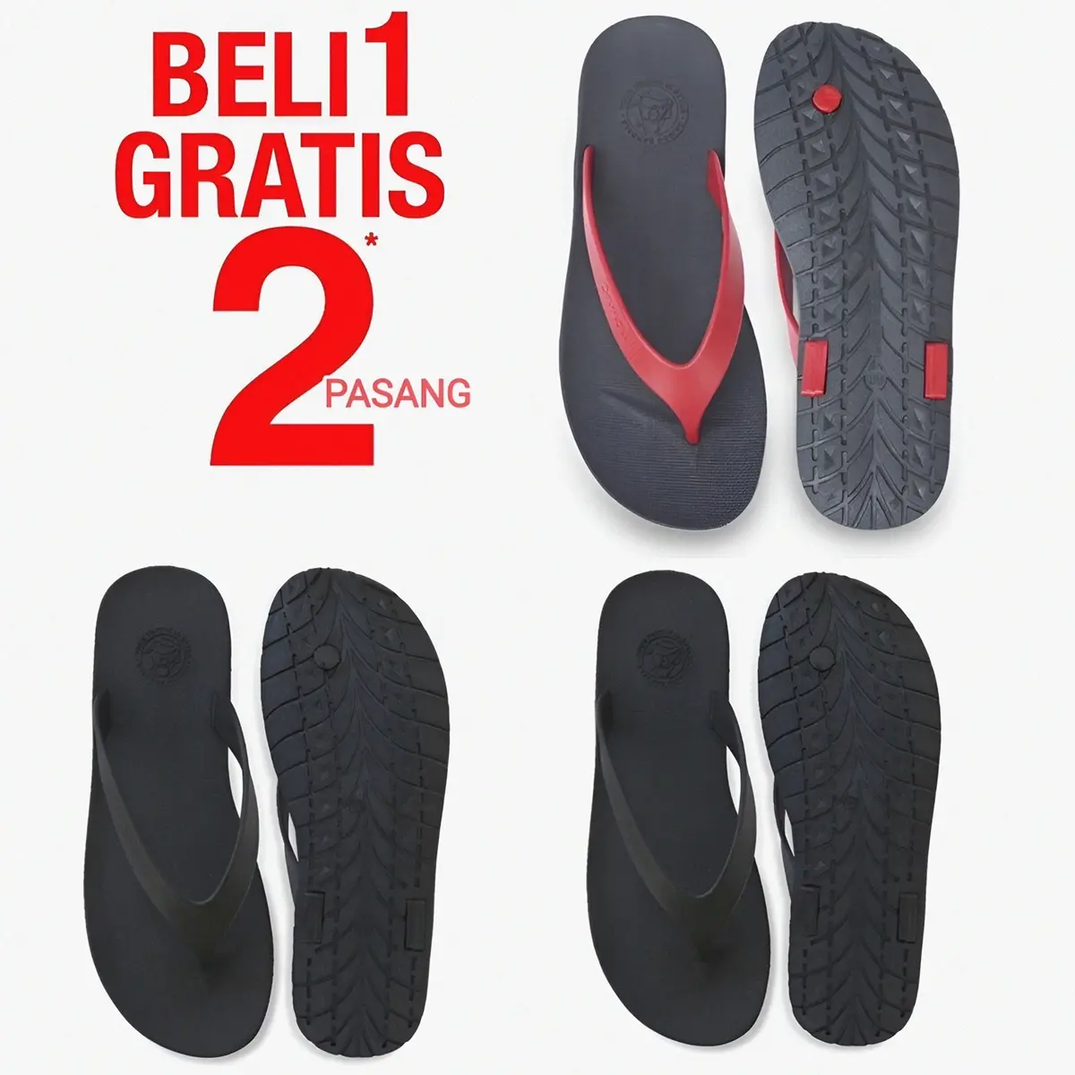 Sandal Japit Pria Wanita sendal Jepit Flip flop Karet BUY 1 GET 2