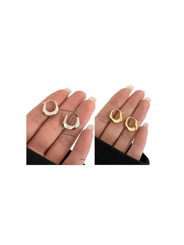 Women's Elegant Geometric Design Hoop Earrings for Summer, All-match Trendy Hoop Earrings, Fashionable Jewelry for Women for Daily & Party Decoration, Gifts for Her, Earrings for Women 6