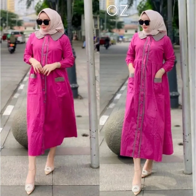 MIDI DRESS SAQUENA // MIDI KATUN SAKU TERBARU