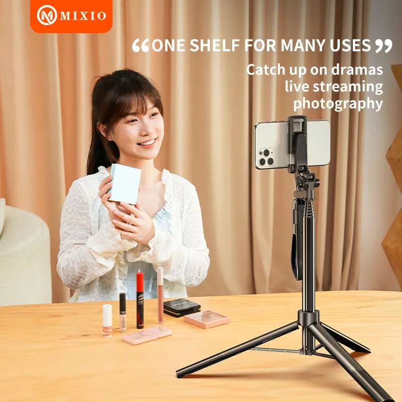 MIXIO A61L 170CM Tongsis Tripod Bluetooth Remote Selfie Stick Hand stabilizer Aluminium untuk Hp Kamera DSLR tongsis 4in1 1