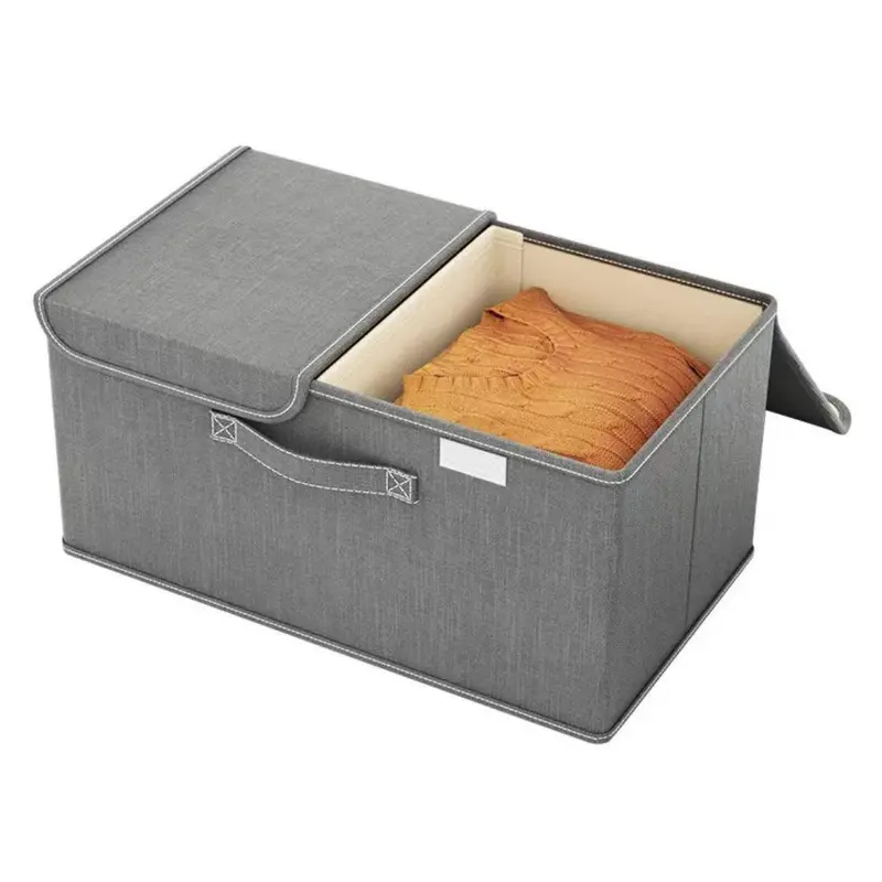 Foldable Clothes Storage Box, 1 Count Clothes Storage Organizer with Handle, Clothes Organizer for Bedroom, Dormitory, Wardrobe 4