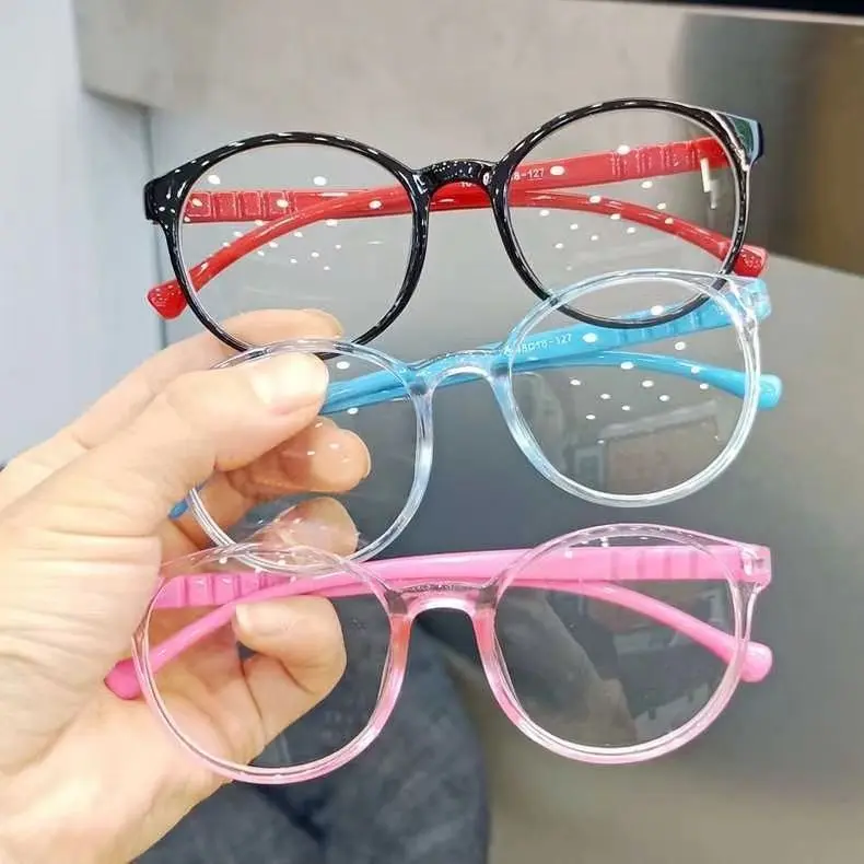 2025 Kid's Eyewear Anti-Blue Light Online Class Goggles Primary School Students Myopia Prevention Plain Glasses Boys and Girls Radiation-Proof Glasses