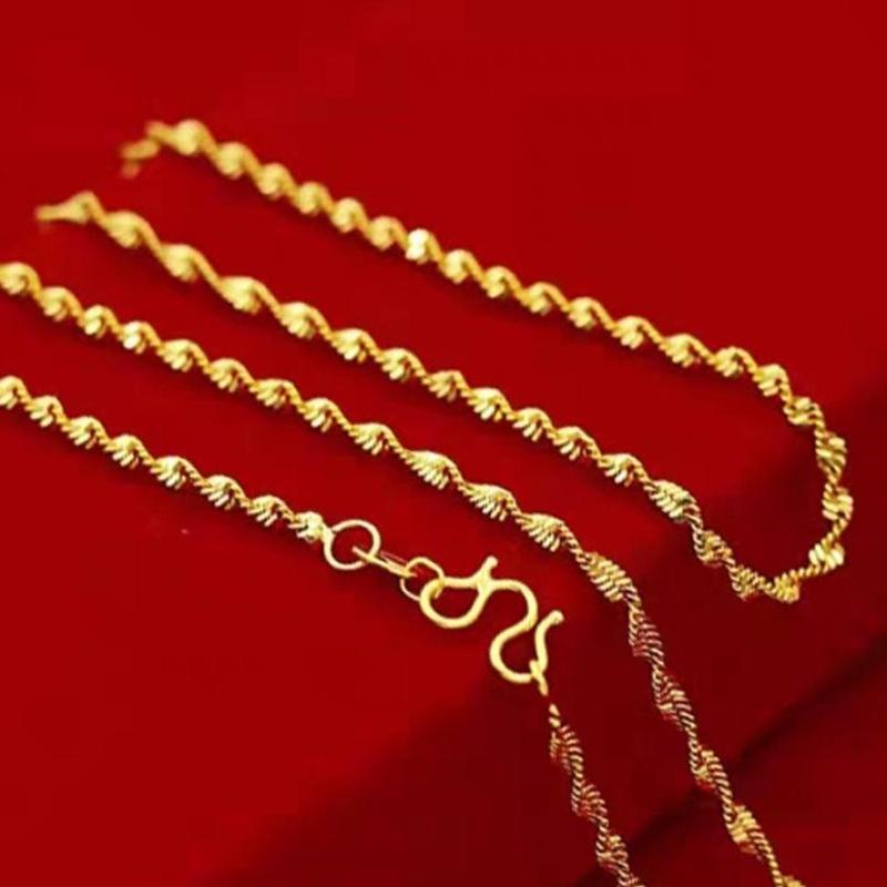 Vòng Cổ, Mạ Vàng Đồng Thau, Dây Chuyền Sóng Nước, Dây Chuyền Vàng Việt Nam, Dây Chuyền Xương Đòn, Thời Trang, Nữ Thần Rung Lắc Lư, Cung Cấp Trực Tiếp Cửa Hàng Vàng 5