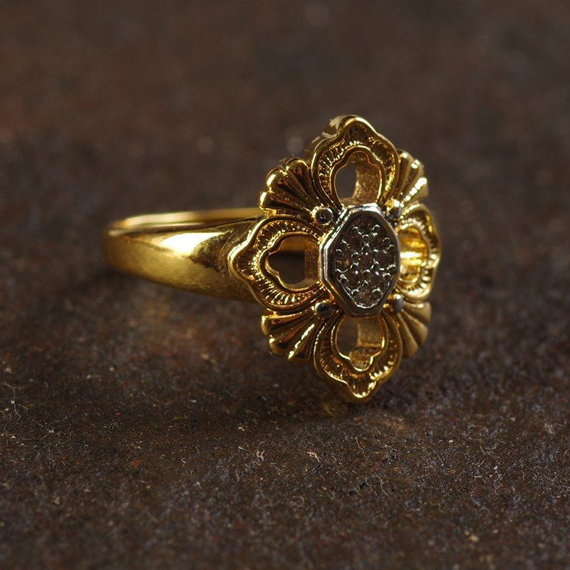 J43 Italian Court Style Brushed Zircon Natural Tiger Eye Crystal Vintage Hong Kong Style Necklace Ring 8