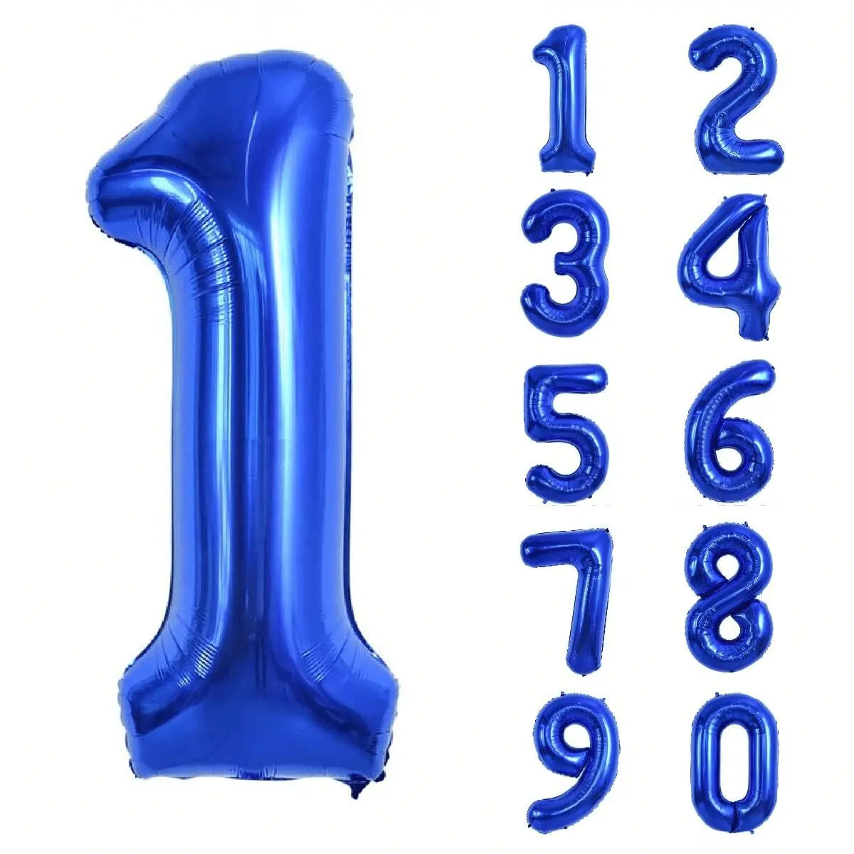 1pc 40 Inch Jumbo Gold Foil Mylar Number Balloons For Men Women Birthday Party Decorations Anniversary Party Supplies, Mother's Day Graduation Blue